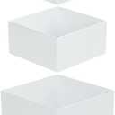 Qianly 3X Acrylic Boxes for Display Containers White with Hollow Bottom Cube Risers Storage Boxes for Cake Collection Action Figures , 3 4 5 inches
