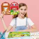 Sabary 12 Set Farm Animal Sticker Scene Include 12 Backgrounds 12 Sheets Self Adhesive Stickers for Kids Sunday School Crafts Decorations