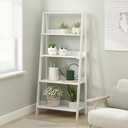 Furinno Ladder Display Shelf, 5-Tier Ladder Shelf, Ladder Bookshelf, Display Storage Shelves, 13 x 23.6 x 53.5, for Living Room, Home Office, White