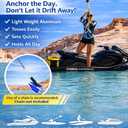 SandShark Premium Fluke Anchor-Retractable Shaft Easy Storage-Aluminum Pontoon Boat Anchor, Jet Ski Anchor. Boats<30 ft. Sand Anchor for Boat, Boat Anchor.