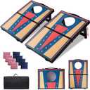 Portable Cornhole Board Set,24 x 16 in Corn Hole Games, Adjustable Angle & Dual Modes (Child/Adult) for Free Switch,Extra-Thick Material, Cornhole Game Boards with 8 Bean Bags with Storage Bag