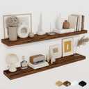 Floating Shelves for Wall, 40 Inch Floating Shelves for Home Decor, Wall Mounted Rustic Wood Shelves, Bathroom, Hanging Deep Shelf for Bedroom, Living Room, Kitchen (Rustic Brown, Set of 2)