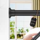 ALLZONE Tension Curtain Rod for Window, 83-123 Inches, Heavy Duty Curtain Rods No Drilling, Non-Slip Bathroom Shower Tension Rod, Renter Friendly, Adjustable, Spring Loaded, Extra Long, Black