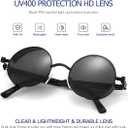 GYsnail Make the world clear Outdoor Steampunk Sunglasses For Men, Round Gothic Shades Women, Fashion Cool Protective Eyewear