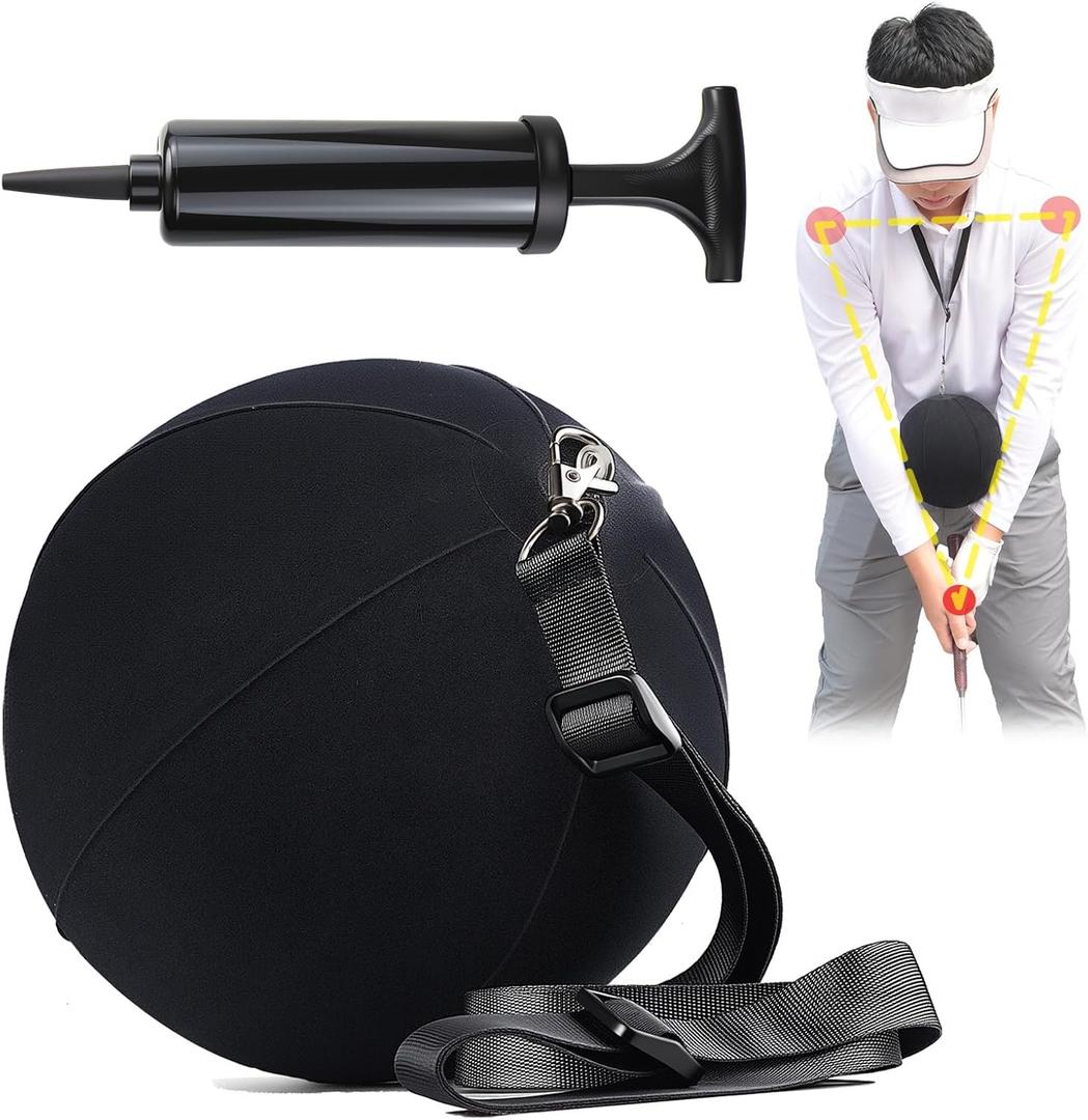 Golf Training Aid, Smart Ball for Golf Swing Trainer, Inflatable & Portable Golf Training Equipment for Straight Arm, Indoor Golf Practice Tools to Correct Posture - Amend Chicken Wing for Beginners
