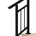 Hand Rails for Outdoor Steps，Stair Handrail & Indoor Stair Railing Kit，Railings for Outdoor Steps for Fence & Outdoor Steps (1, Black-with Balusters, 2 Step)