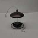 Metal Bird Feeder for Outdoors Hanging,3.0LB Seed Feeder, Easy to Fill & Clean,360 Feeding, Weatherproof Roof for Gardens and Wild Birds, Brown