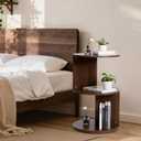 2-Tier 360° Rotating Bookshelf - Narrow Corner Bookcase Floor Standing Storage Rack for Kids' Bedroom, Living Room - Space Saving Wood, 15.75 x 15.75 x 25 inches