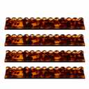 MahTileFlow Tortoise Shell Acrylic Mahjong Racks with Scalloped Pushers