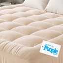 Niagara Sleep Solution Ultra Soft King Size Mattress Topper - Viscose Made from Bamboo Pillow Top Mattress Pad for Back Pain Relief - Naturally Cooling for Hot Sleepers, Beige
