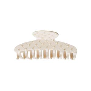 Emma Lily Cream Acetate Comb-shape Hair Claw Clip with Pearl Beads - Secure Grip for Thin & Medium Hair, Ideal for Dinner Party Occasions, Gifts for Women