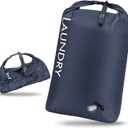 Travel Laundry Bag, Vacuum Compression Dirty Clothes Travel Bag, Waterproof Wet/Dry Space-Saving Laundry Storage Organizer, Smell Proof Storage Bag for Clothing, Swimming, Yoga, Gym, Camping (Medium, Navy Blue)