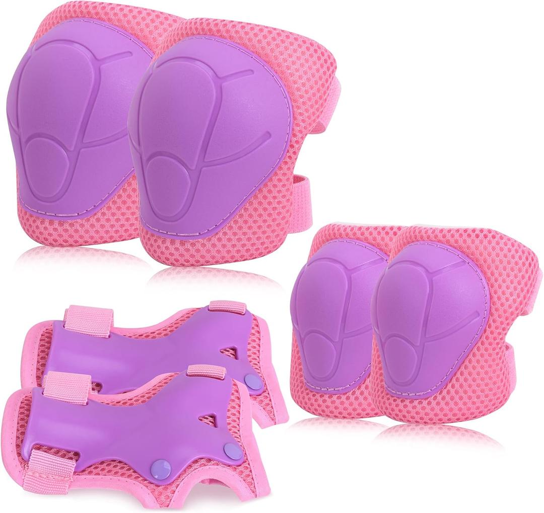 Kids Protective Gear, Knee Pads Elbow Pads with Wrist Guards for Roller Skating Cycling Skateboard Bike Scooter Rollerblade Safety Gear for Kids 2-7 Years Old S