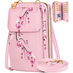 Cute Small Crossbody Purse Cell Phone Bags for Women - Leather Cellphone Wallet Purse with Shoulder Strap