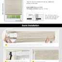 LazBlinds No Tools No Drill Cordless Roman Shades for Windows, Blackout Thermal Insulated UV Blocking Window Blinds, Lightweight Fabric Blinds for Indoor Windows, 33" W x 60" H, Blackout - Beige