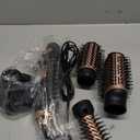 Terviiix 4-in-1 Hot Air Rotating Blow Dryer Brush Kit  1000W with Rotatable Round Brushes (2 Sizes), Oval Volumizer, and Diffuser  Ideal for Curly Hair, with Arthritis-Friendly Big Buttons, Black