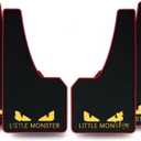 Set of 4 Soft Material Automotive Car Mud Flaps Universal Fit Black Splash Guards Rubber mud Guard No Collision Universal 43.5cm23cm0.5cm (LM)