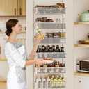 6-Tier Over The Door Pantry Organizer with Mesh Baskets, Adjustable & Stable Hanging Spice Rack for Kitchen, Bathroom, Bedroom, and Baby Essentials Storage