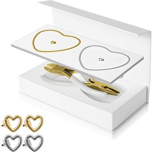 Kwkppz Permanent Bracelet Kit  4 Pcs Locking Heart Clasp DIY Bracelet Set for Couples, Friendship, and Family  Unique Gift for Anniversary, Valentine's Day, Birthday  His & Hers Matching Jewelry