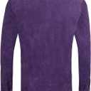 Men's Corduroy Shirt Long Sleeve Button Down Workwear Regular Fit Casual Shirt (Purple, L)