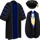 Deluxe Doctoral Graduation Regalia Set (57, Royal Blue 3)