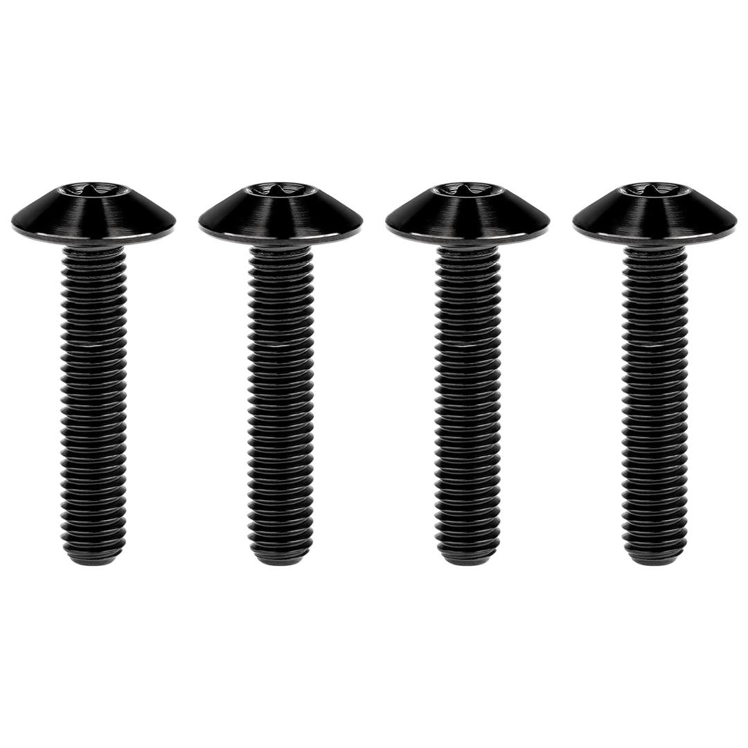 Titanium M4 M5 M6 10 12 15 20 25 30 35mm Button Torx Head Bolt Screw for Bicycle Motorcycle Pack of 4 (Black, M5x20mm)