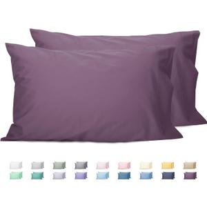 Sunflower King Pillowcases Set of 2, 100% Cotton King Size Pillow Cases 2, 2040 inches Dark Purple, Soft and Breathable