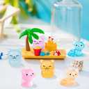 68 PCS Mini Resin Craft Luminous Cat Dark Glow Figurines DIY Garden Miniature Decor Landscape Cute Animals Dollhouse Terrarium Party Easter Christmas Rnament(Orange Cat, Curly Eared Cat, Hairless Cat)