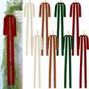 Large Velvet Christmas Bow 23.6x15.7 Inch Vintage Christmas Tree Topper Bows Christmas Staircase Wreath Bows for Xmas Fireplace Decoration (8, Multicolor)