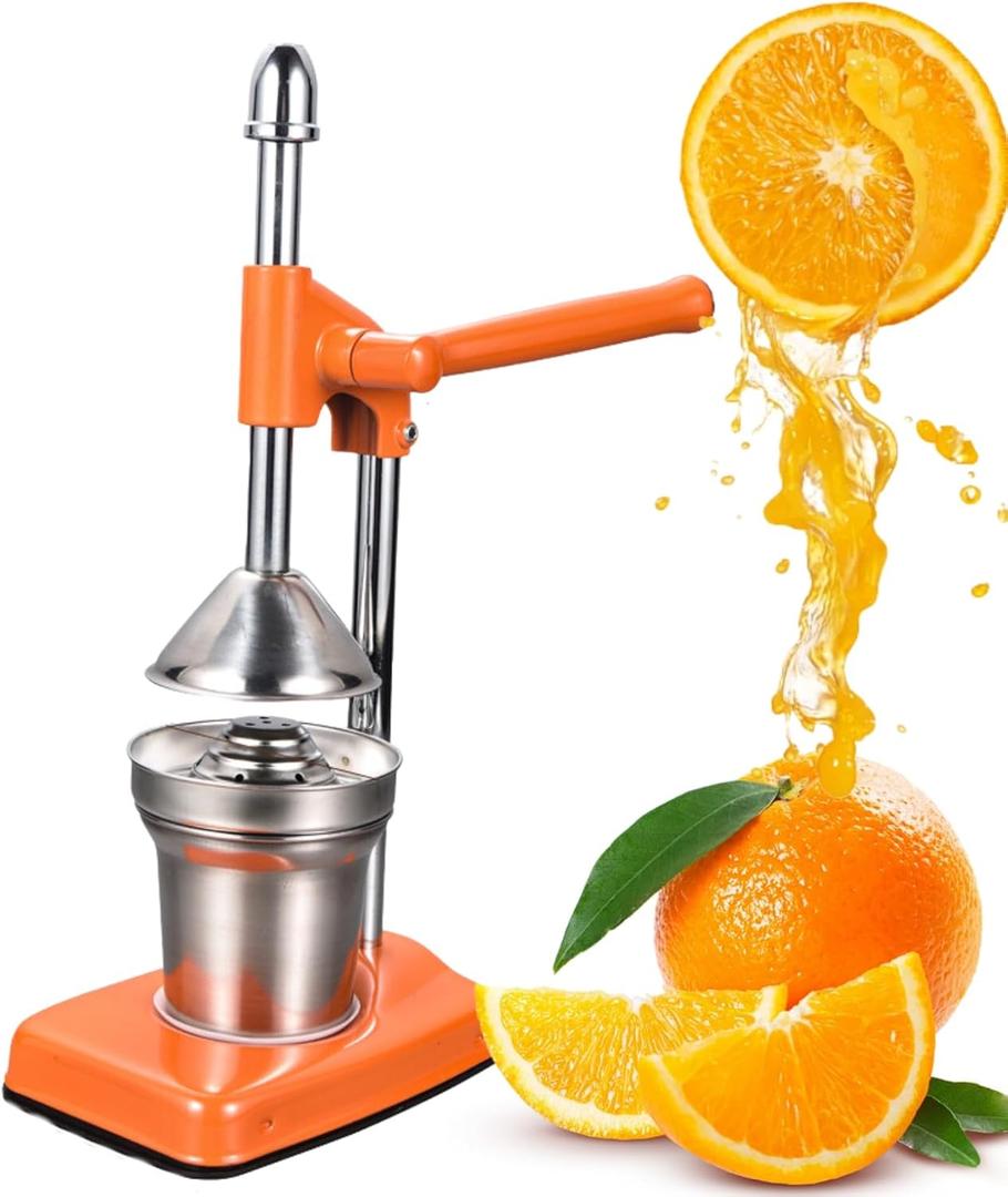 Manual Orange Juicer, Hand Press Citrus Juicer Lemon Squeezer with Cup Countertop Squeezer for Fresh Orange Juice, Easy to Clean