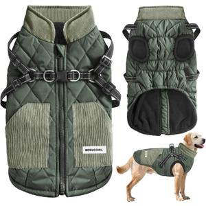 Mosucoirl Warm Dog Coats Pet Clothes, Waterproof Dogs Jacket Reflective Pet Outfits Winter Dog Cold Weather Coat Cozy Snow Jackets Vest for Dogs Puppy Doggie (XL, Grey)