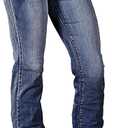 Flamingals Boot Cut Jeans for Women Mid Waist Flared Strechy Trendy Straight Leg Denim Pants (XX-Large, Dark Blue)