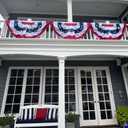 American Bunting Flags Outdoor 3x6 ft 2 Pack, Heavy Duty Embroidered Flag Buntings for Outside Use, Patriotic Bunting Banner US Pleated for 4th of July 250th Anniversary