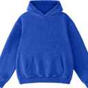 Hatant Oversized Hoodie Sweatshirts for Men Couples Heavyweight Hoodies Pullover Vintage Mens Acid Wash Sweaters Clothes 2026 (Medium, Bright Blue)