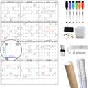 Dry Erase Wall Calendar - 38x26 Inches - Blank Undated Yearly Calendar - Whiteboard Premium Laminated Planner - Reusable Laminated Office Jumbo 12-Month Calendar (Vertical)