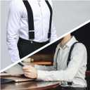Suspenders For Men Heavy Duty Clip. Men's Suspenders 2'' Wide And 1.4" Suit Armband, X Shape, Work Suspenders For Men (Black)