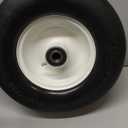 13x5.00-6 Flat Free Lawn Mower Tires and Wheels 3/4" 5/8" 1/2" Ball Bearings, 13x5x6 Zero Turn Mower Front Tires, Smooth Tires for Commercial Grade Lawn 3.25"-5.25" Adjustable Centered Hub (White)