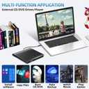 External DVD Drive USB 3.0 Type-C CD Burner Portable CD +/-RW Drive DVD Player for ROM Rewriter Burner Compatible with Laptop Desktop PC Windows MacBook Linux Mac OS