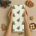 Green Christmas Tree Kitchen Towels, Coquette Pink Bow Christmas Dish Tea Towel for Kitchen, Preppy Girly Xmas Tree Decorative Hand Towels for Bathroom, 16x24 Inches