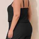 Summer Mae Plus Size Swim Romper One Piece Swimsuit Women Blouson Bathing Suit with Pockets 2026 Modest Swimwear (Black, L)