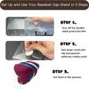 Hat Stand, Holder Organizer for Baseball Caps, 2 Pack Acrylic No-Install Hat Rack for 14 Caps Storage, Hat Organizer and Display Stand for Closet, Bedroom, Dresser, Office, Shelf Decoration