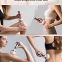 4-in-1 Lymphatic Drainage Massager & Anti Cellulite Massage Tool, Body Sculpting Massager for Legs, Arms & Belly, Reduce Cellulite, Stretch Marks with Heat, Light & Vibration, Pearl White