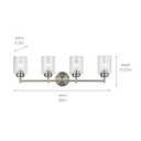 Kichler Winslow 30" Vanity Light in Brushed Nickel, 4-Light Transitional Bathroom Light with Clear Seeded Glass. (30" W x 9.25" H), 45887NI
