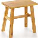 Yesland Wood Stool, Bamboo Small Low Stools Mini Plant Stool 11 x 7 Inch Rectangular Shower Bench Seat Milking Step Stools for Adults, Shoe Changing, Home, Bathroom, Bedside (Natural)