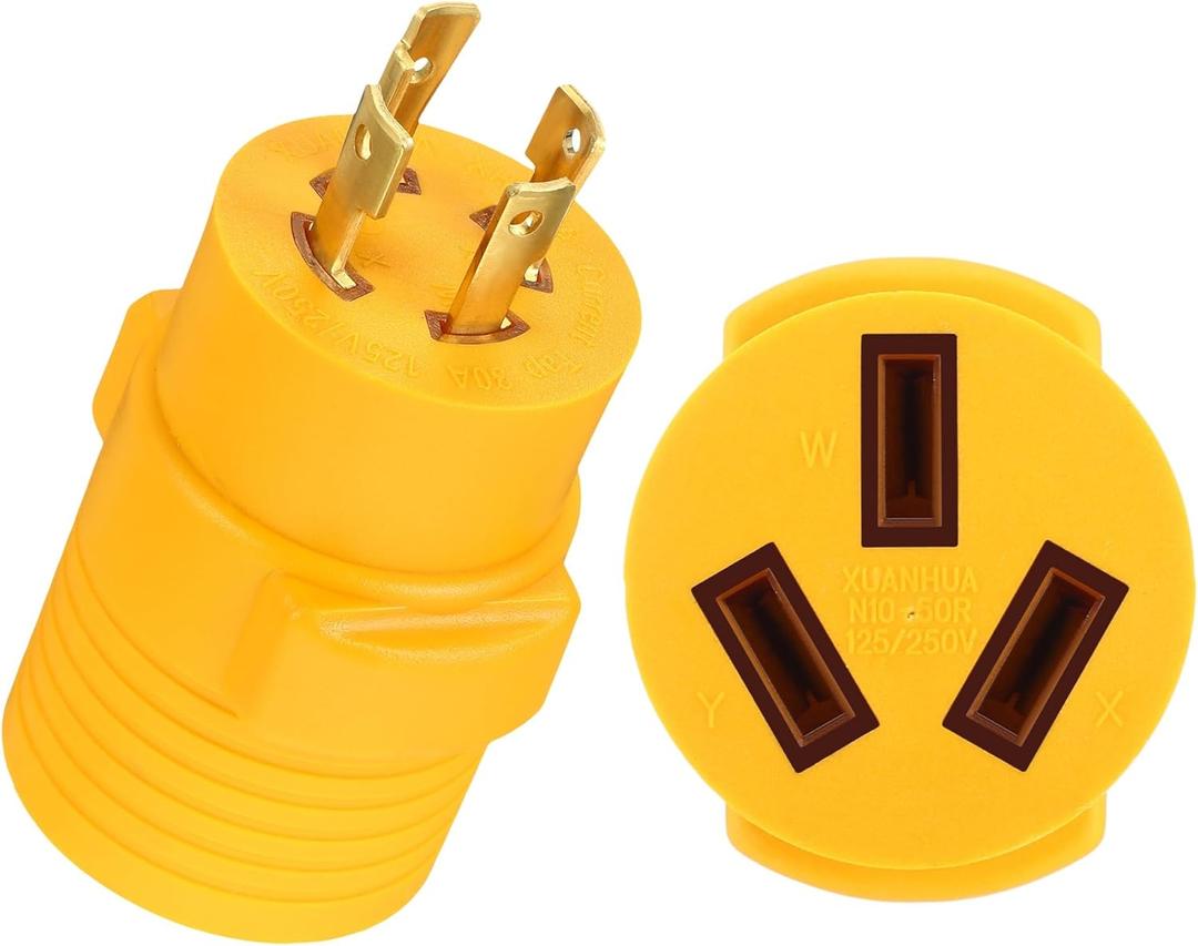 Kanayu 30Amp to 50Amp Generator to Dryer Adapter Compatible with NEMA L14-30P to 10-50R, 4 Prong Locking Generator Male Plug to 3 Prong Old Dryer Female Receptacle, RV Welder EV Charger Adapter