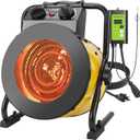 Greenhouse Heater with Digital Thermostat, 1500W Grow Tent Heater, Overheat Protection & Fast Heating, Electric Space Heaters for Patio, Garage, Greenhouse, Flower House, Yellow