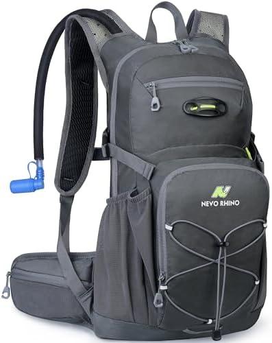 N NEVO RHINO Hydration Backpack, 18L Multipurpose Hiking Backpack with 3L Water Bladder, Water Backpack Insulated Hydration Pack Ideal for Hiking and Cycling