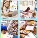 SUNEE 50 Packs Oversized Reusable Dry Erase Pocket Sleeves with 3 Rings, Black 10x14 Ticket Holders, Clear Plastic Sheet Protectors, Teacher School Classroom Supplies