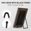 3 Pack 6 Inch Plate Stands for Display Picture - Vinyl Table Top Display, Decorative Metal Frame Holders for Book , Photo and Platter, Tabletop Art, Black 3 Packs