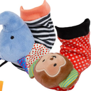 The Peanutshell Sock Rattles Set of 3 - Girl Boy Rattle Socks, Baby Toys 0-6-12 Month, Animal Newborn High Contrast Baby, Infant, Newborn Toys 0-3 0-6 Months Old Babies - Safari